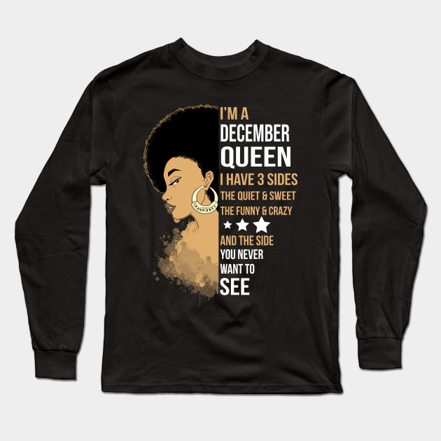 I'm A Strong Melanin December Queen Long Sleeve T-Shirt by FilerMariette